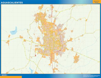 Mapa Aguascalientes en Mexico