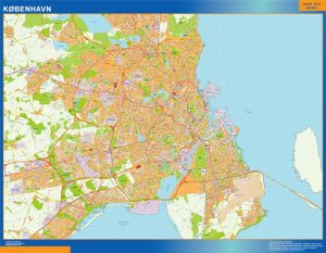 Mapa Copenhague en Dinamarca