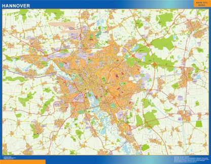 Mapa Hannover en Alemania