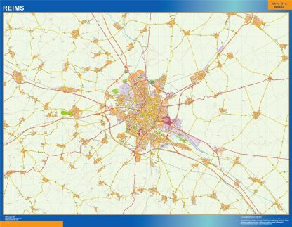 Mapa Reims en Francia