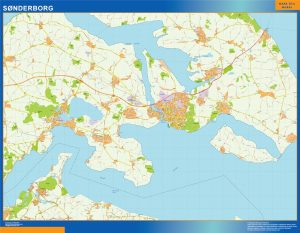 Mapa Sonderborg en Dinamarca