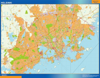 Mapa de Helsinki en Finlandia