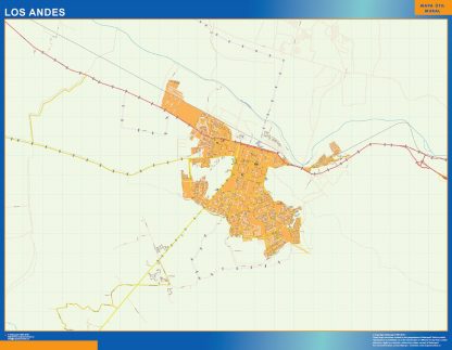 Mapa de Los Andes en Chile