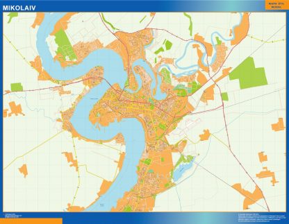 Mapa de Mikolaiv en Ucrania