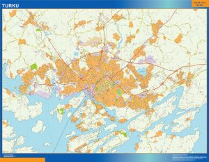 Mapa de Turku en Finlandia