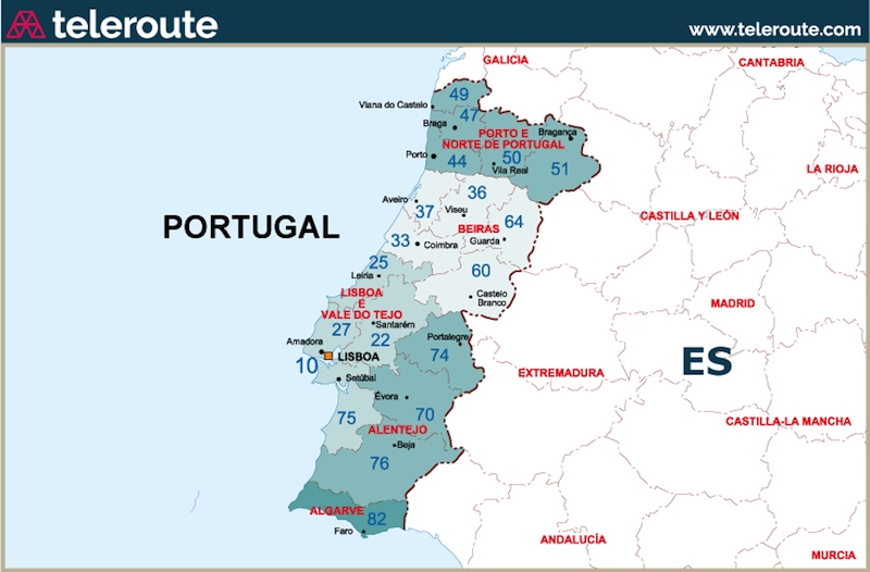 Projetos de mapas Portugal codigos postais